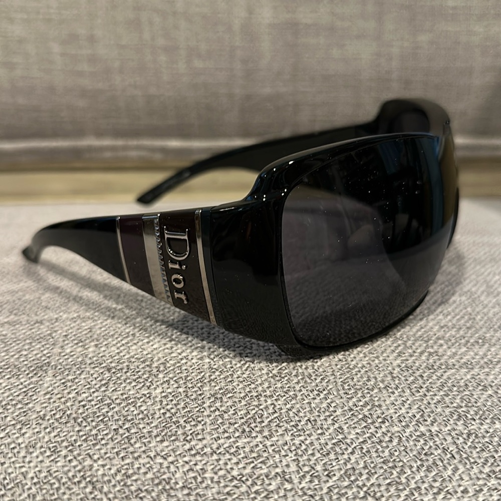 Dior Black Oversized Shield Sunglasses